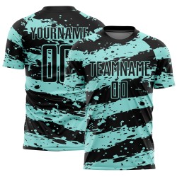 Splash Sublimation Soccer Black Uniform Ice Custom Blue Jersey