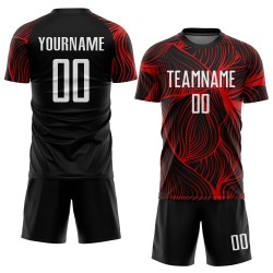 Uniform White-Red Black Jersey Sublimation Custom Soccer Uniform White-Red Black Jersey Sublimation Custom Soccer