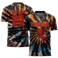 Dye Tie Custom Uniform Red-Old Sublimation Jersey Gold Soccer