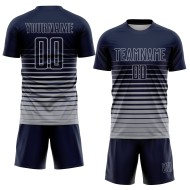 Custom Pinstripe Sublimation Navy Gray Uniform Jersey Fade Soccer Fashion Custom Pinstripe Sublimation Navy Gray Uniform Jersey Fade Soccer Fashion