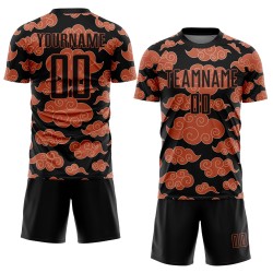 Orange Black Custom Uniform Soccer Pattern Sublimation Cloud Jersey Orange Black Custom Uniform Soccer Pattern Sublimation Cloud Jersey