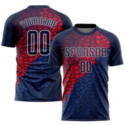 Jersey Sublimation Soccer Navy Navy-Red Uniform Custom