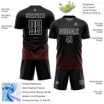 Custom Black Red-White Uniform Jersey Sublimation Soccer Lines Geometric Custom Black Red-White Uniform Jersey Sublimation Soccer Lines Geometric
