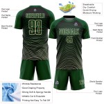 Lines Uniform Cream-Black Green Gradient Custom Geometric Jersey Sublimation Soccer