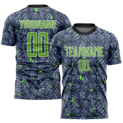 Sublimation Custom Gray Soccer Neon Uniform Jersey Green-Black