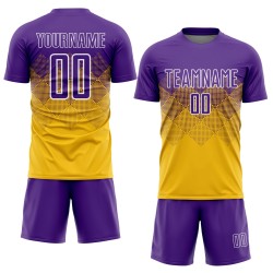 Jersey Soccer Sublimation Purple-White Gold Uniform Custom Jersey Soccer Sublimation Purple-White Gold Uniform Custom