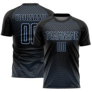Blue Lines Jersey Geometric Uniform Soccer Light Sublimation Black Custom
