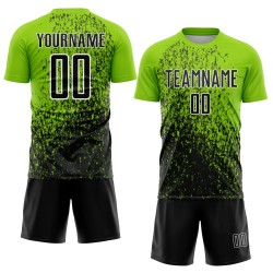 Uniform Black-White Abstract Soccer Neon Green Jersey Sublimation Fragment Art Custom Uniform Black-White Abstract Soccer Neon Green Jersey Sublimation Fragment Art Custom
