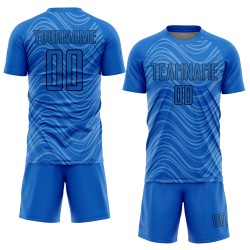 Lines Uniform Sky Wavy Custom Blue Soccer Sublimation Black Jersey Lines Uniform Sky Wavy Custom Blue Soccer Sublimation Black Jersey