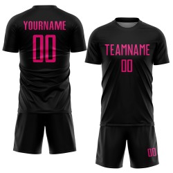 Black Jersey Sublimation Pink Custom Hot Soccer Uniform Black Jersey Sublimation Pink Custom Hot Soccer Uniform
