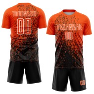 Art Jersey Sublimation Orange Soccer Uniform Fragment Abstract Custom Black-White Art Jersey Sublimation Orange Soccer Uniform Fragment Abstract Custom Black-White
