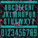 Soccer Jersey Custom Black Aqua-Neon Sublimation Pink Uniform