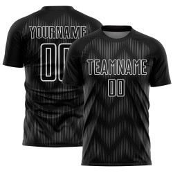 Soccer Line Sublimation Jersey Black Steel Gray-White Uniform Custom
