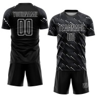 Black Uniform Custom Jersey Sublimation Soccer White Black Uniform Custom Jersey Sublimation Soccer White