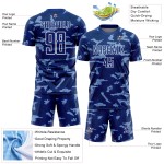 White Shapes Sublimation Custom Jersey Royal Geometric Uniform Soccer