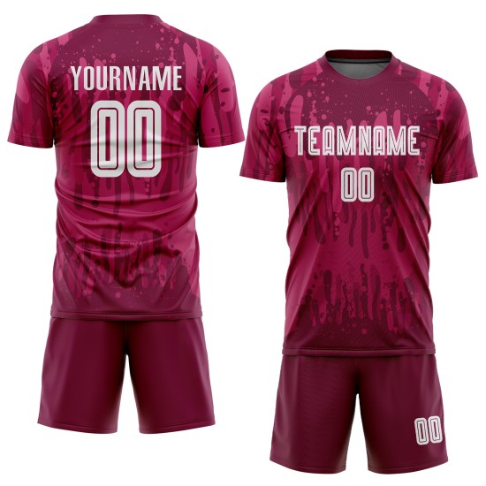 White Crimson Away Jersey Uniform Soccer Custom Sublimation