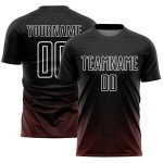 Custom Black Red-White Uniform Jersey Sublimation Soccer Lines Geometric Custom Black Red-White Uniform Jersey Sublimation Soccer Lines Geometric