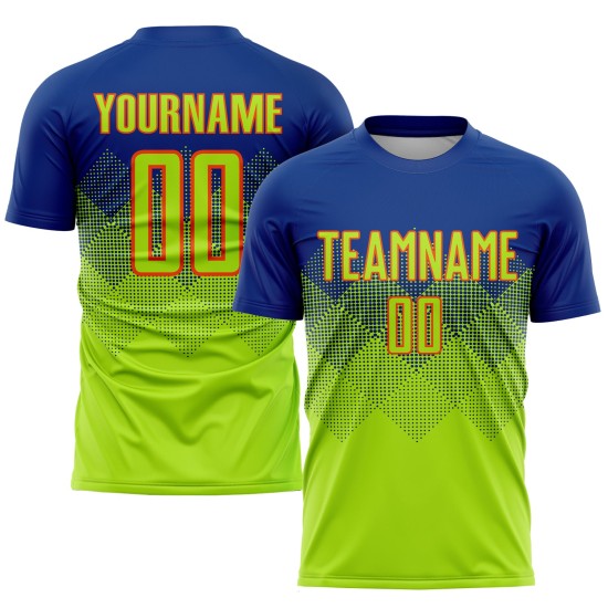 Sublimation Green-Orange Jersey Neon Custom Royal Uniform Soccer