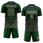 Lines Uniform Cream-Black Green Gradient Custom Geometric Jersey Sublimation Soccer