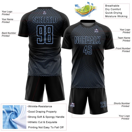 Blue Lines Jersey Geometric Uniform Soccer Light Sublimation Black Custom Blue Lines Jersey Geometric Uniform Soccer Light Sublimation Black Custom